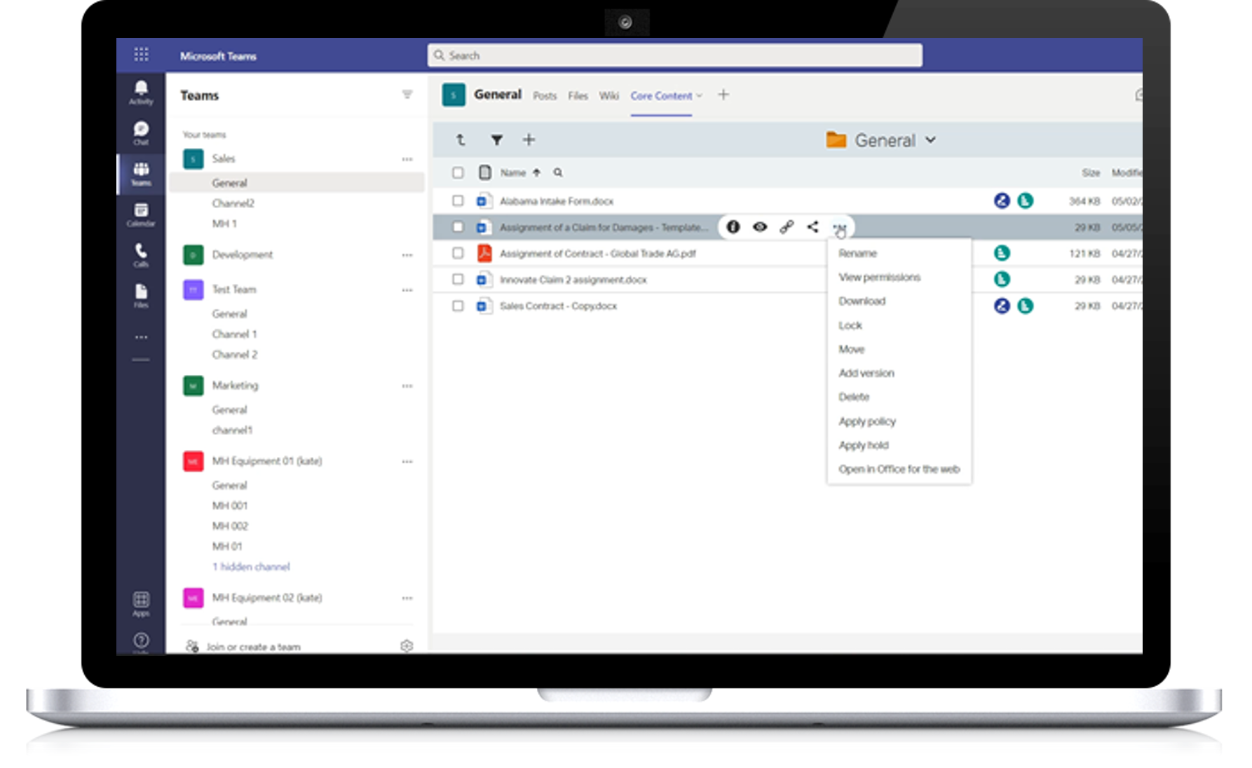 Screenshot of a Business Workspace within the Microsoft Teams user interface.