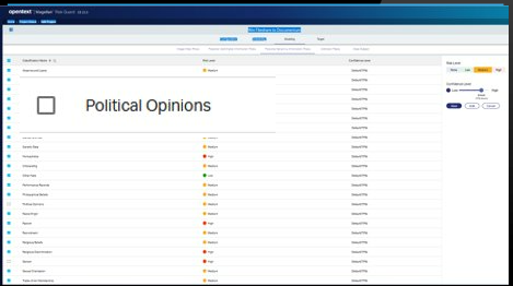 A screenshot demonstrating how using simple checkboxes, users can select and de-select risk types to customize the built-in reports and dashboards.