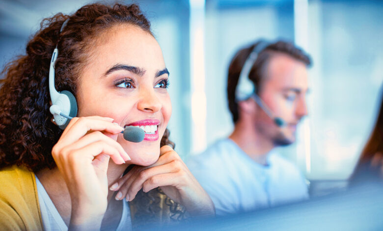 woman in a call center