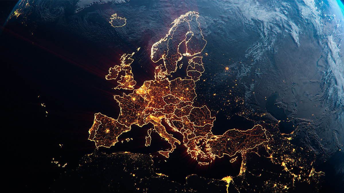 Image of Europe taken from space 