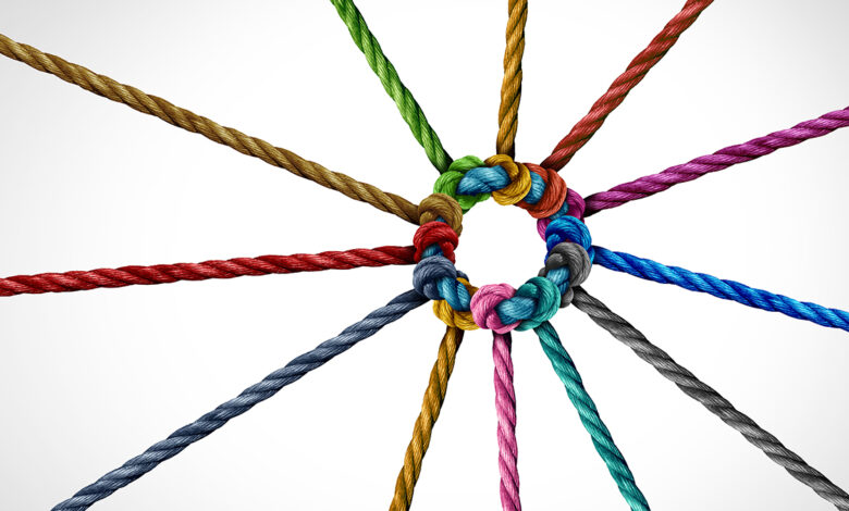 multiple ropes tied together representing enterprise application integration (EAI).