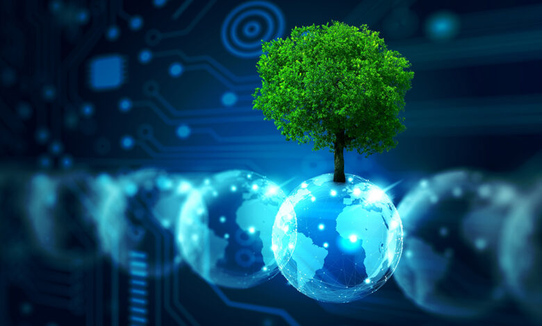 decorative image of a tree growing out of a globe