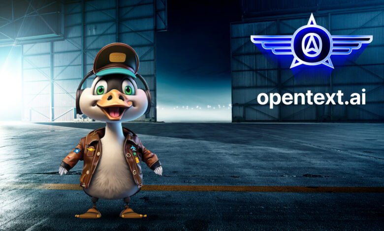 decorative image of an OpenText AI character
