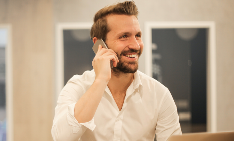 male professional using a mobile phone