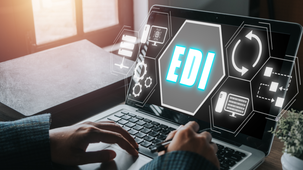 This is a futuristic image of EDI on a computer indicating the uses for AI.