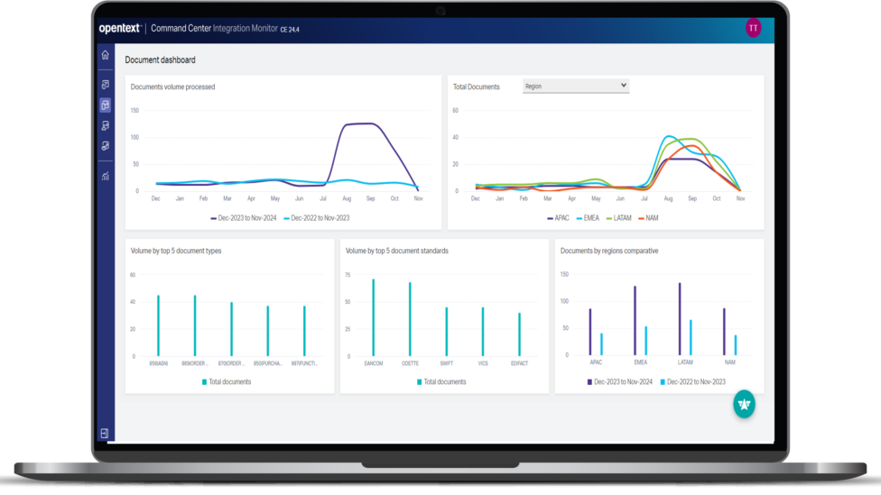 This is an image of the integration monitor document dashboard.