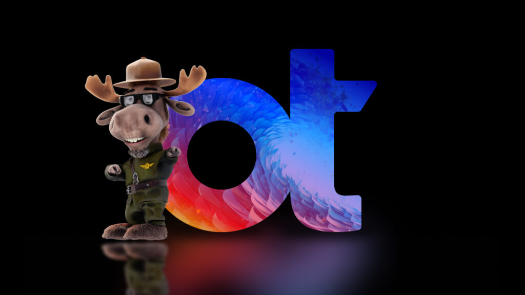 Image of character with OT logo