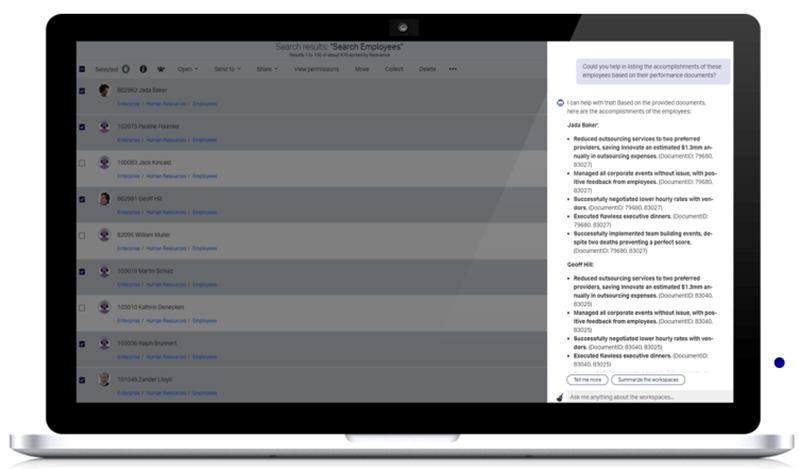 OpenText™ Content Management for Human Resources - AI employee file analysis