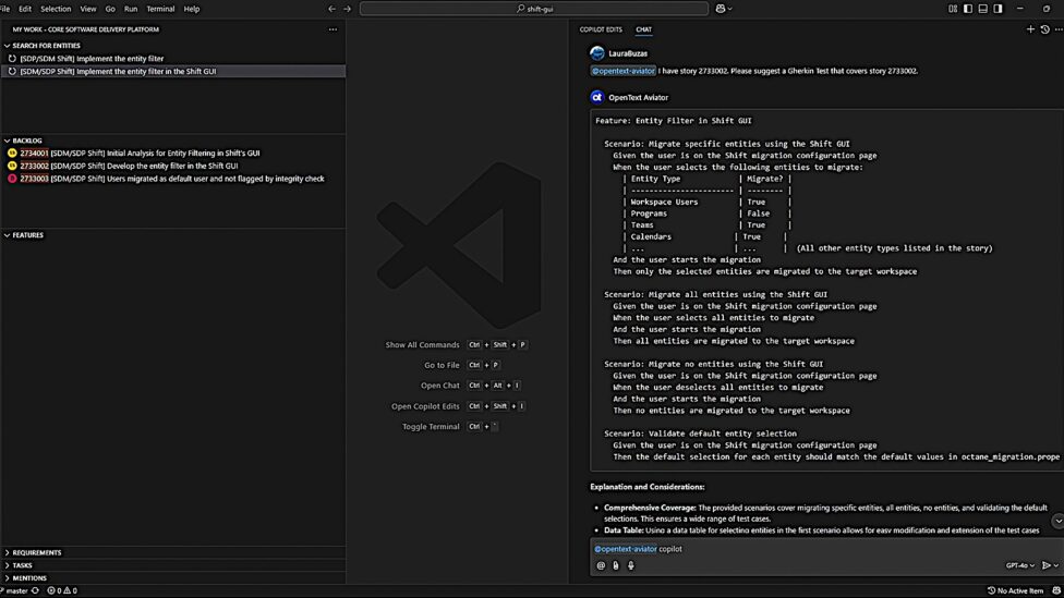 Generate Gherkin tests for user stories for enterprise devops