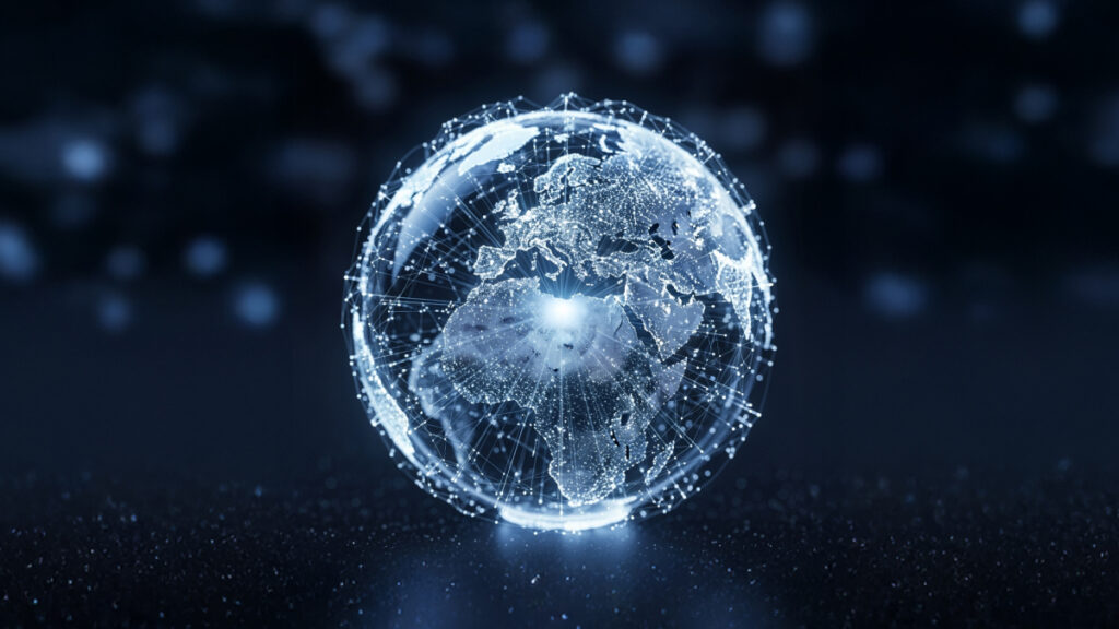 globe with network connections