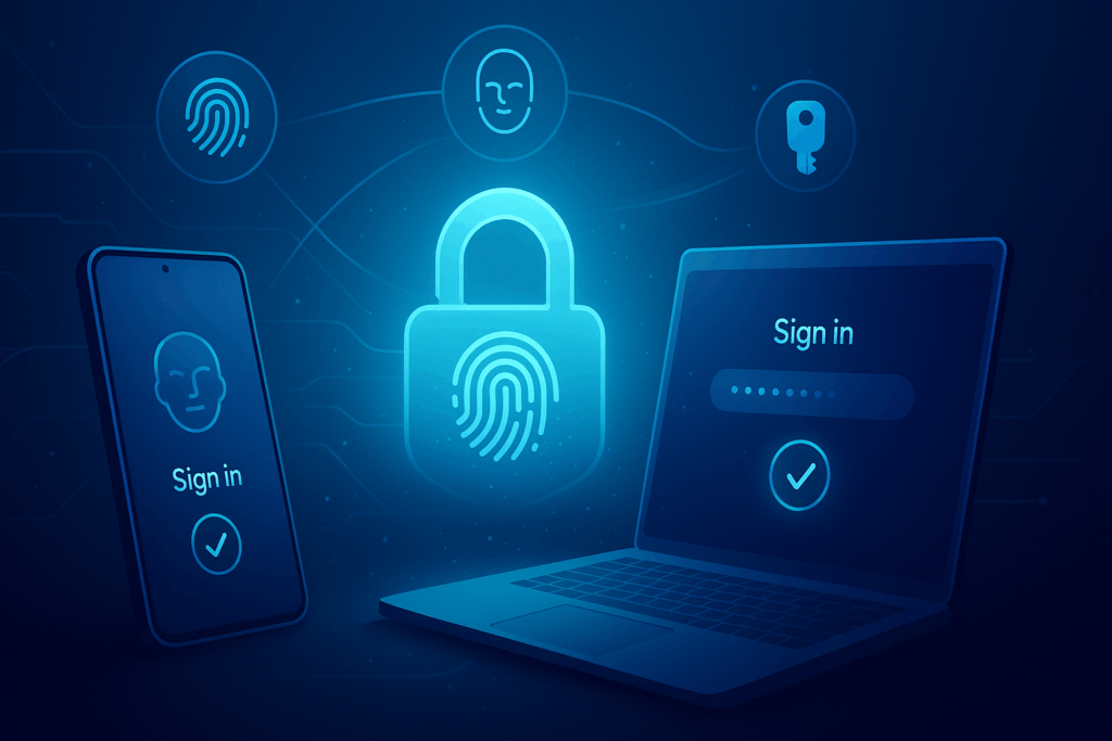 This is a decorative image representing passwordless security.