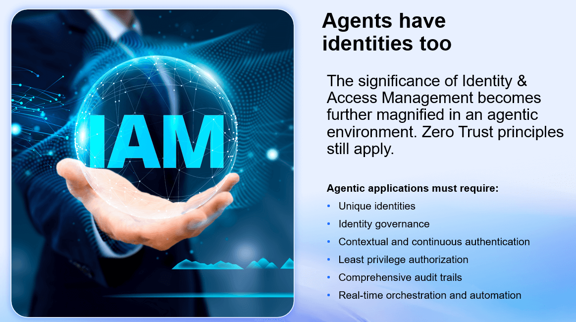 Graphic of hands holding a glowing sphere with “IAM” text, highlighting identity and access management principles