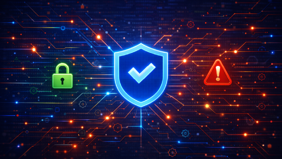 A stylized image demonstrating secure coding and the software supply chain.