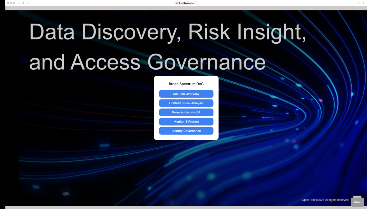 This is an image of the home page screen of the Broad-Spectrum DAG Demo. 